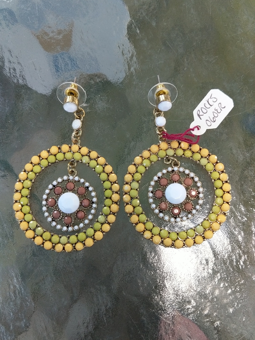Yellow and Lime Post Earrings